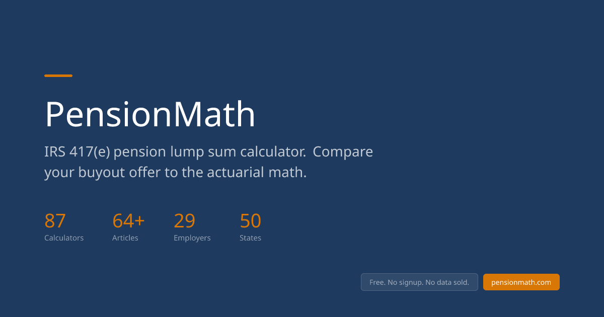 Pension Lump Sum Calculator (IRS 417(e)) | PensionMath